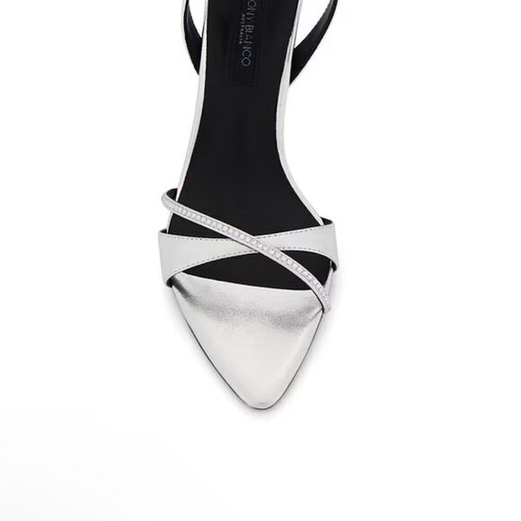 Tony Bianco Fortune Sandals Silver Nappa Metallic high heels strappy Revolve 5 - Picture 4 of 14